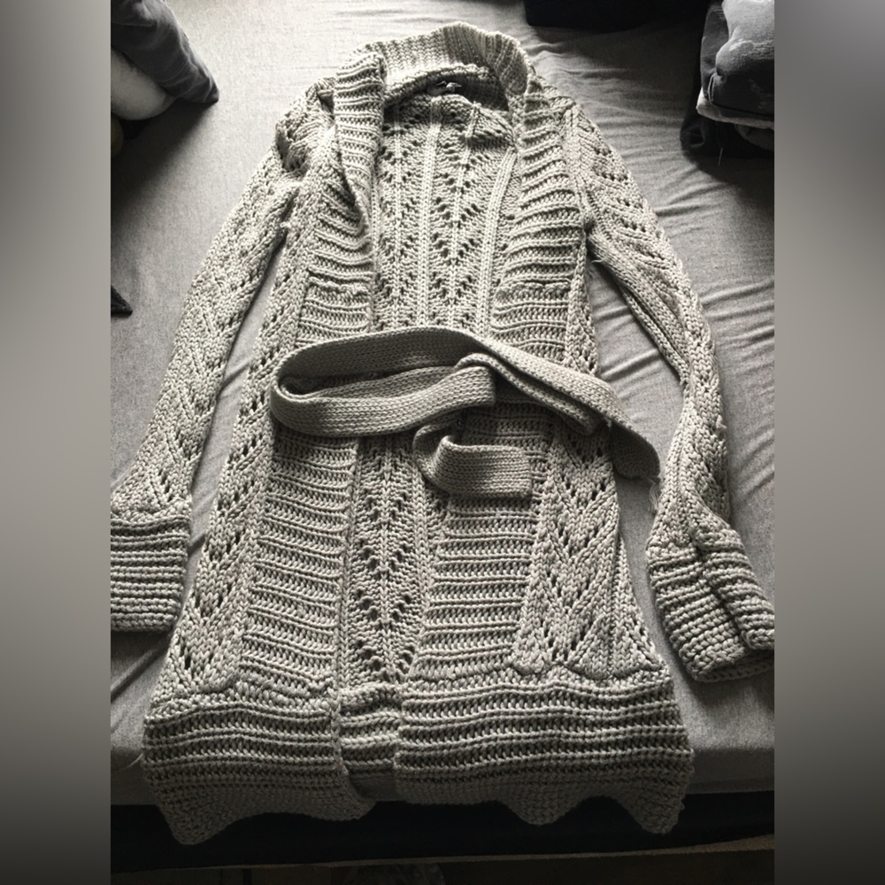 Beautiful long Bebe crotchet cardigan